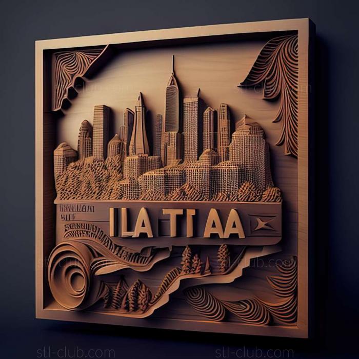 3D мадэль Атланта в США (STL)